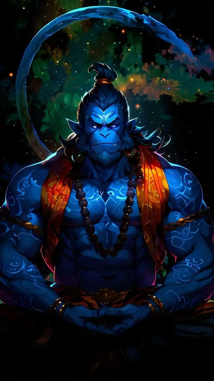 hanuman-ji-wallpaper-black-and-orange